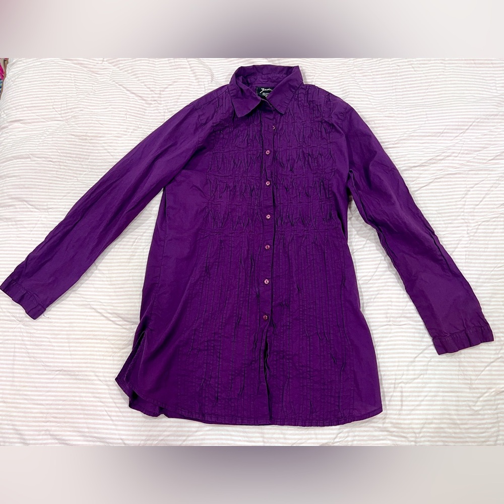 Purple Long Sleeve Tunic Shirt